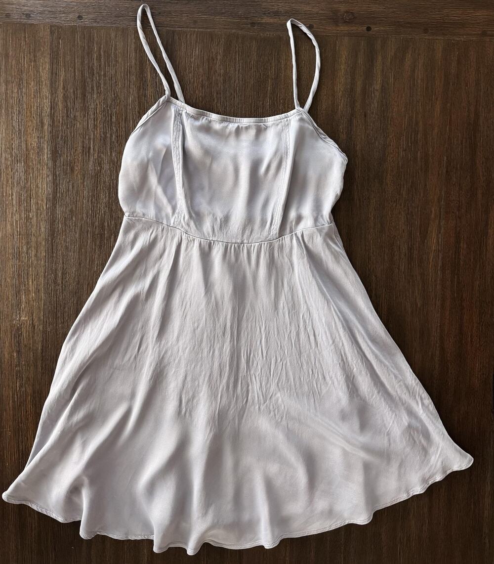 Lavender Satin Mini Dress Womens Medium Viscose Slip Sundress Urban Outfitters